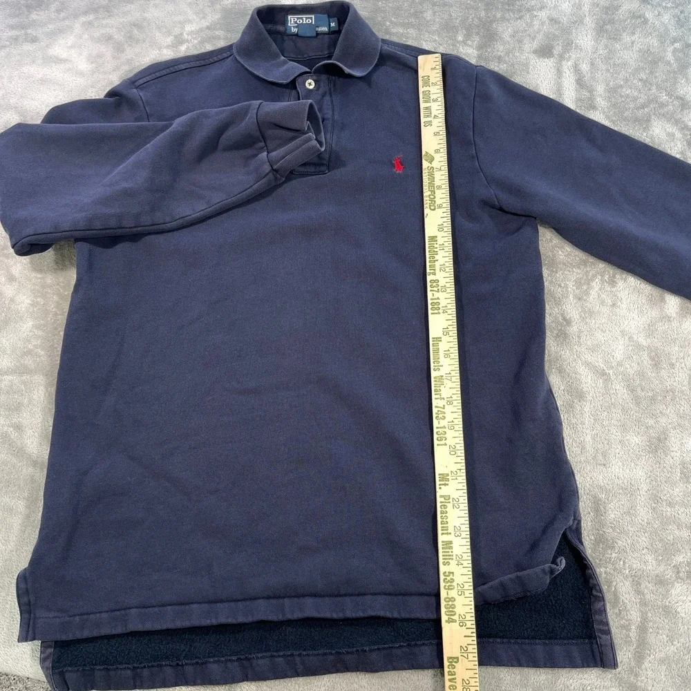 Polo Ralph Lauren Sweatshirt Men M Navy Blue‎ Long Sleeve Fleece Polo Pony Logo